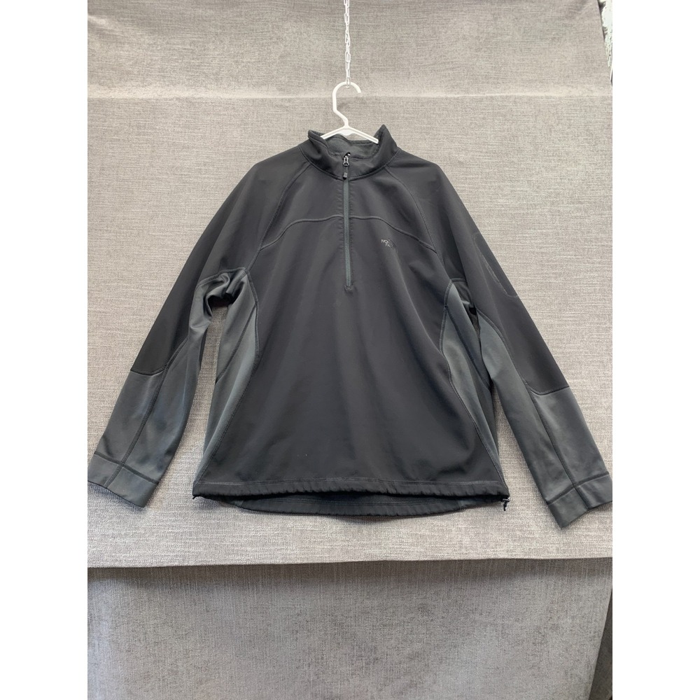 The North Face Sabretooth Jacket Men XL Black Fleece Lined Half Zip Drawcord Hem